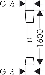 Шланг для душу 160 см Hansgrohe Isiflex 28276000, Хром - мініатюра 2