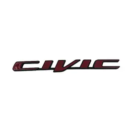 Емблема напис CIVIC (для Honda) червона+чорний 170х20 мм метал (на скотчі)