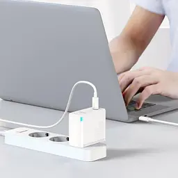 Мережевий зарядний пристрій Baseus GaN2 Fast Charger 1Type-C + Cable Type-C to Type-C 1.5m 100W TZCCGAN-L02 White - мініатюра 4