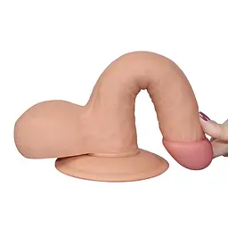 Реалістичний фалоімітатор The Ultra Soft Dude 7.5" 18 см тілесний - мініатюра 6