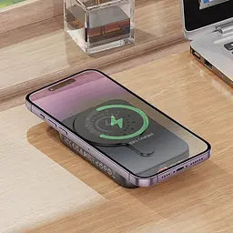 Акумулятор зовнішній магнітний Hoco J117A Esteem PD20W magnetic 10000mAh чорний - мініатюра 2