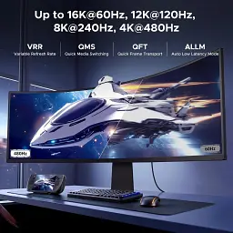 Кабель мультимедійний HDMI M to HDMI M 2.0m V2.2 16K60Hz 96Gbps braided black Ugreen (65900) - мініатюра 3