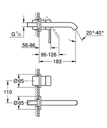 Змішувач для умивальника на два отвори M-Size Grohe Essence 29192AL1 Графіт - мініатюра 2