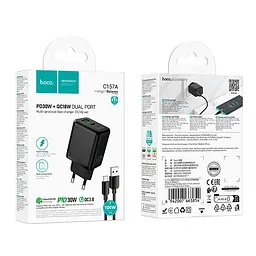 Адаптер сетевой HOCO Type-C cable set Smart PD Multi-Protocol Charger C157A 1USB/1Type-C, 30W/3A, PD/QC - миниатюра 2