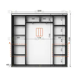 Шафа-купе Idea серія 7 220 x 45 x 210 см Антрацит - мініатюра 2