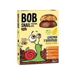 Цукерка Bob Snail Равлик Боб Яблуко Груша в молочному шоколаді 60 г (4820219341604)