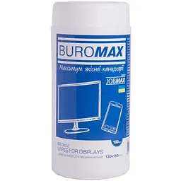 Серветки Buromax JOBMAX Wet wipes for DISPLAYS 100pcs, tube (BM.0802)