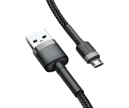 Кабель Baseus Cafule Cable USB for Micro 1.5A 2.0 м Grey/Black (CAMKLF-CG1) - мініатюра 4