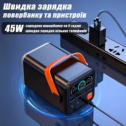 Потужний Повербанк Великої Ємності на 60000 mAh 45W із Швидкою Зарядкою Type C O2 Project Power Bank 60000mah YT-2030 для роутера - мініатюра 3