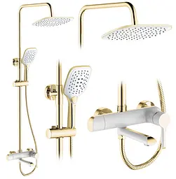 Душова система Rea Melia gold white з виливом REA-P2406, Золотий - мініатюра 3