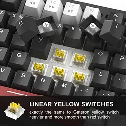 Клавіатура MageGee MK-Star 75 Yellow Switch White/Black/Red (6971969727236-UA) [159846] - мініатюра 5