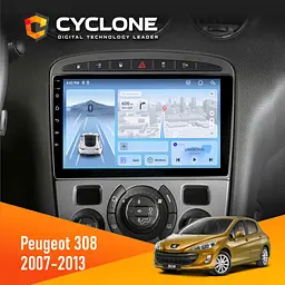 Штатна магнітола Peugeot 308 2007-2013 Black Cyclone C9-012 4x64, DSP, 4G Cyclone (НФ-00007990)