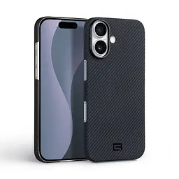 Чехол ArmorStandart BlackIcon Aramid Twill MagCase для Apple iPhone 17 Black (ARM90148) - мініатюра 2