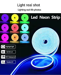 Неонова світлодіодна стрічка LED Neon Strip 5 м · Неоновий RGB гнучкий шнур з керуванням від телефону - мініатюра 4