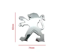 Емблема Peugeot Хром 74х82 мм (на скотчі) 14010341VD - мініатюра 2