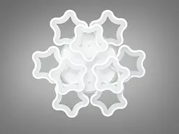 Сучасна LED люстра в спальню з пультом Diasha 1660/6+3WH біла димер 135W 55 см 3 режими світла - мініатюра 4