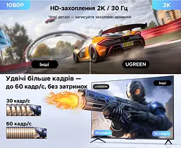 Карта відеозахоплення UGREEN CM629 відеограбер вхід HDMI вихід USB-A або USB-C вхідний сигнал до 4K 60 Гц YCbCr 4:2:0 захоплення до 2K 30 Гц для сигналу без захисту HDCP із синхронним захопленням звуку для запису та прямих трансляцій сумісна з OBS Studio для Windows та macOS і Linux перегляд і запис на сумісному Android-пристрої з USB-C через застосунок USB Camera не потребує зовнішнього блока живлення перехідник на гнучкій перемичці інтерфейс USB 3.0 космічний сірий (15389) - мініатюра 7