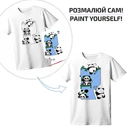 Футболка-розмальовка, Funny Рandas , бавовна 100%, розмір XS, ROSA Talent