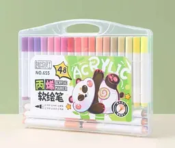 Маркери акрилові пігментні Water Color Pen 48 шт Фломастери художні для малювання з кейсом  - мініатюра 2