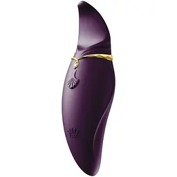 Вібратор 2в1 з язичком Zalo - Hero Twilight Purple, кристал Swarovski