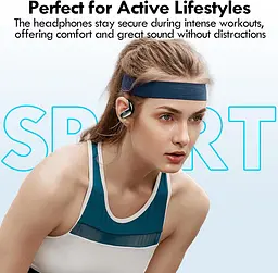 Бездротові навушники kurdene Bluetooth навушники Sport, навушники-вкладки з глибоким басом, 60 годин відтворення навушники - мініатюра 3