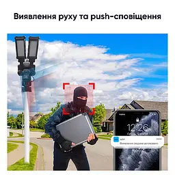 IP PTZ-відеокамера автономна з WiFi, прожектором та сонячною панеллю 3Mp+3Mp+3Mp Light Vision VLC-1223WIL/3C (Lamp+Solar) f=4mm, на акумуляторних батареях (75-00338) - мініатюра 16