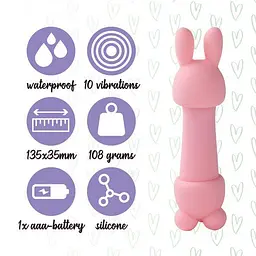Міні-вібратор FeelzToys Mister Bunny 13.5 см рожевий - мініатюра 6