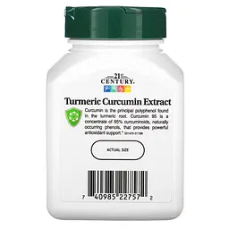 Натуральная добавка 21st Century Curcumin 95 500 mg, 45 вегакапсул - мініатюра 3