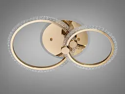 Люстра стельова LED Diasha A8180/2G, 55W, 3200K-6500K, золото, сучасний стиль з пультом, диммером та кольоровою підсвіткою - мініатюра 3