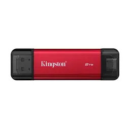 Портативний SSD Kingston Dual USB-A/C 2TB Dual Portable 1050MB/s USB 3.2 Gen 2 червоний/чорний