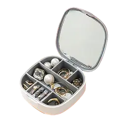 Маленька дорожня скринька для прикрас, міні-органайзер для прикрас із дзеркалом - мініатюра 5