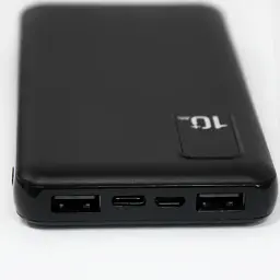 Павербанк на 10000 mAh чорний переносна зарядка для телефону Power Bank 2.1А Kensa KP-64 - мініатюра 4