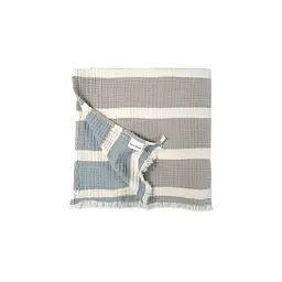 Рушник Lotus Home - Milana muslin beige-lead blue 80x160 - мініатюра 3