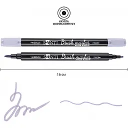 Маркер акварельний Santi Brush Marker SWB-11 бузковий двосторонній 6 шт. (391067) - мініатюра 3