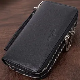 Чоловічий клатч на два відділення з натуральної шкіри ST Leather 22531 чорний