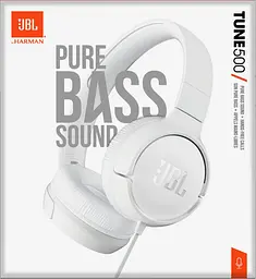 Навушники з мікрофоном JBL T500 White - мініатюра 7