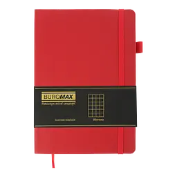 Блокнот діловий Buromax Logo2U Brief А5 96 арк. в клітинку обкладинка зі штучної шкіри червоний (BM.295104-05) - мініатюра 2