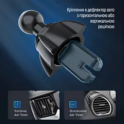 Тримач для телефону ColorWay Air Vent Car Wireless Charger 15W Black - мініатюра 6