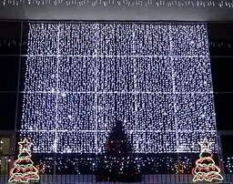 Гірлянда штора завіса Водоспад 3х3 м 320 LED (білий шнур, з перехідником) Біле світло - мініатюра 2