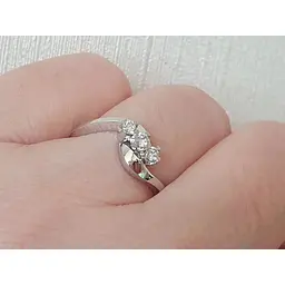 Золоте кільце з діамантами. 103502 16,5 - мініатюра 6