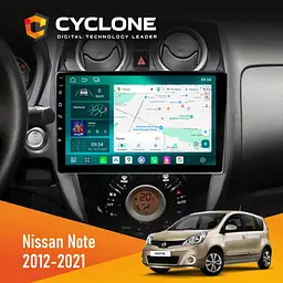 Штатна магнітола Nissan Note 2012-2021 Cyclone C10-013 4x64 DSP 4G Cyclone (НФ-00007542)