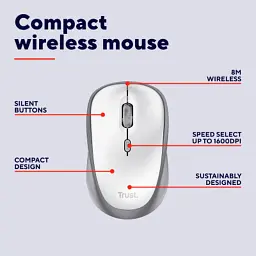 Мишка Trust Yvi+ Silent Wireless White (25513) - мініатюра 7