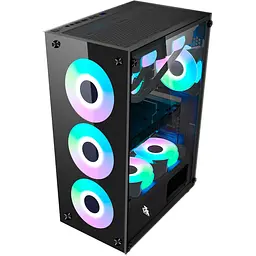 Корпус 1stPlayer V7-4F1 Color LED Black [101571] - мініатюра 2