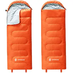 Спальний мішок (спальник) Springos 2 в 1 CS0120 +8 ...+20 °C R Orange/Grey - мініатюра 3