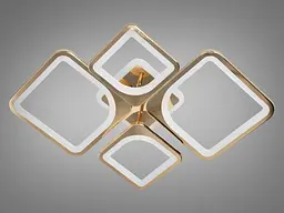 Люстра стельова LED Diasha 8060/2+2G, 100W, 3200K-6000K, золото, сучасний стиль, з пультом, акрилова - мініатюра 4