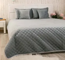 Покривало Руно VeLour 150х220 "Dark Grey ромб" (360.55_Dark Grey ромб)