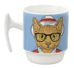 Набір чашок на металевій підставці Limited Edition Cat & Hats, 5 предметів (6518450) - мініатюра 8