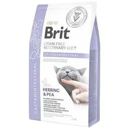 Сухий корм Brit GF VetDiet Cat Gastrointestinal для кішок, у разі порушень травлення, із оселедецем, лососем, яйцем і горохом, 2 кг