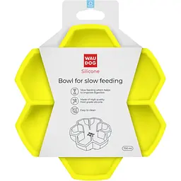 Миска собак та котів Waudog Silicone для повільного харчування 750 мл жовта - мініатюра 5