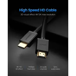 Кабель мультимедійний HDMI M to HDMI M 10.0m HD104 black Ugreen (10110) - мініатюра 2